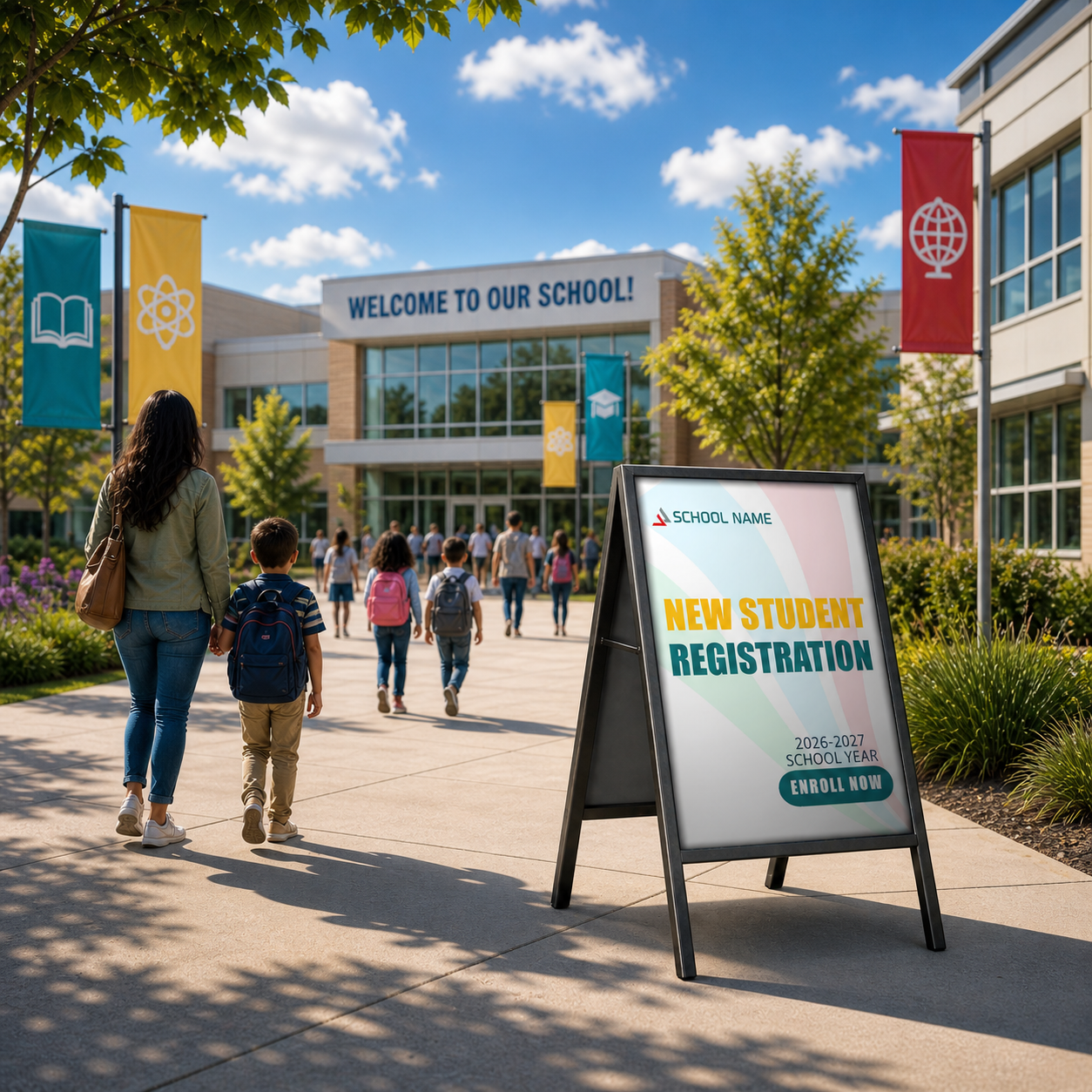 Student Sampling Sign Education A-Frame Sign for Student Registration | Custom School Signage ...