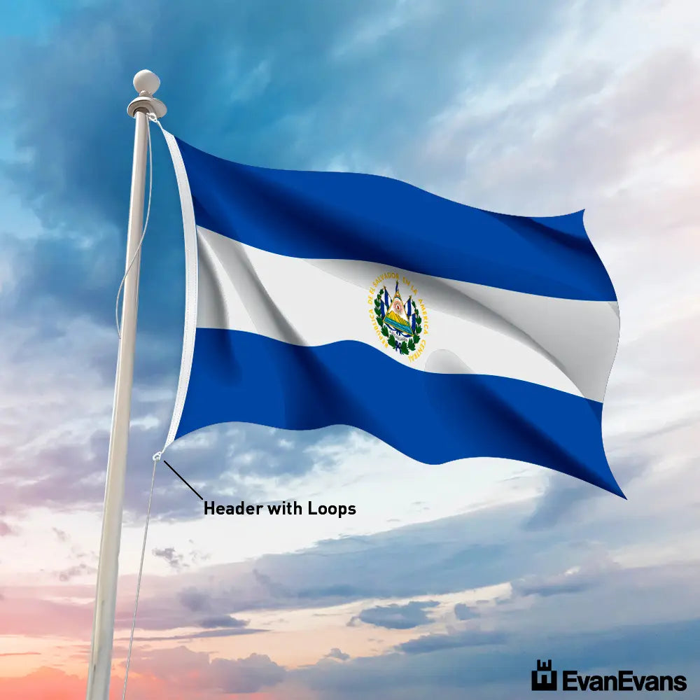 El Salvador flag header with loops