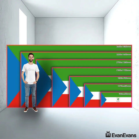Equatorial Guinea flag size guide comparison