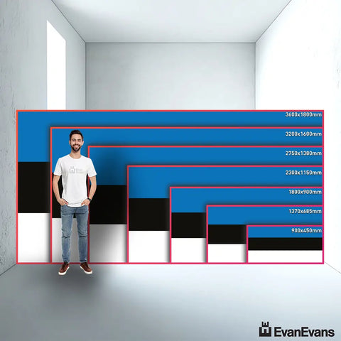 Estonia flag size guide comparison