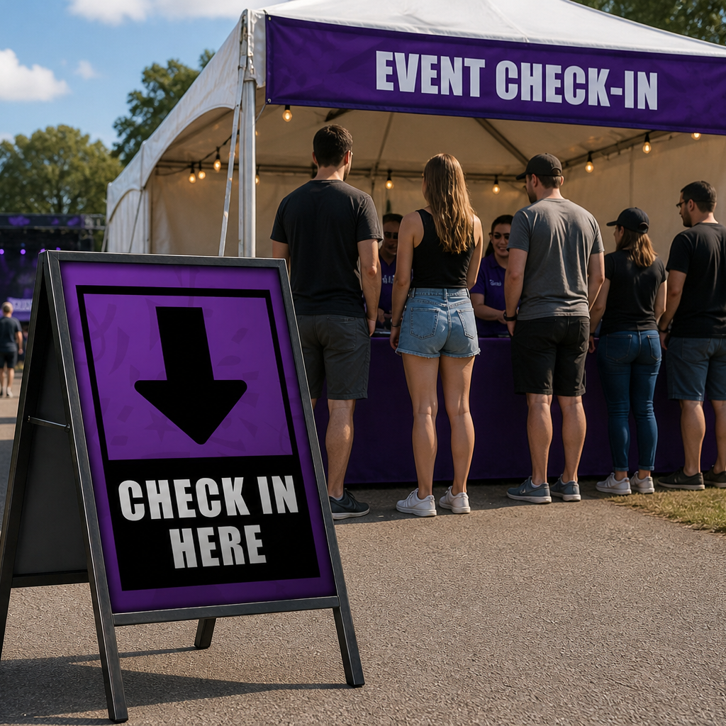 Event Check in Outdoor Signage