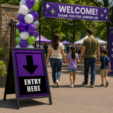Events A-Frame Sign - Entry Marker