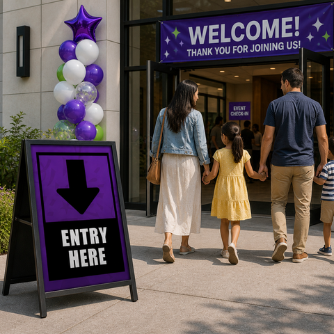 Events A-Frame Sign - Entry Marker