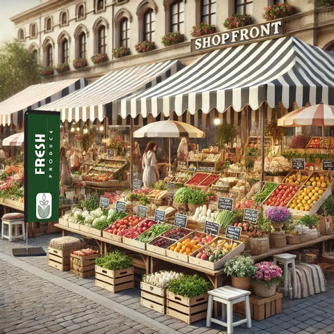 FRESH PRODUCE LEAFY GREEN rectangle flag MARKET