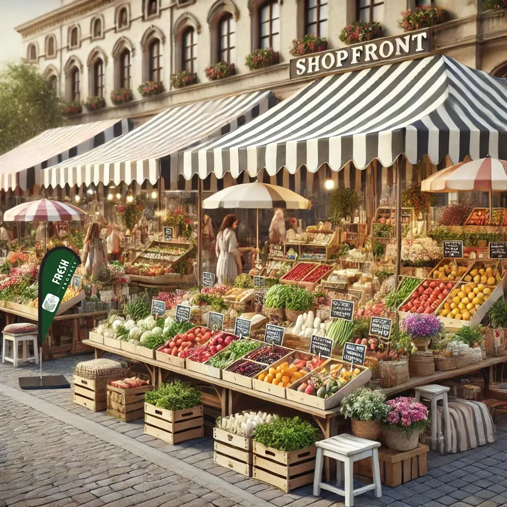 FRESH PRODUCE LEAFY GREEN teardrop flag market