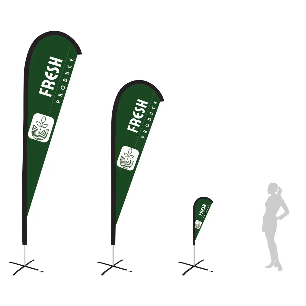 FRESH PRODUCE LEAFY GREEN teardrop flag