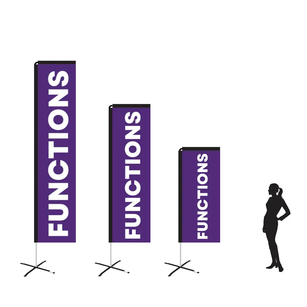 Functions Purple Rectangle Flag (Poles + Bag Complete Set) – Evan Evans