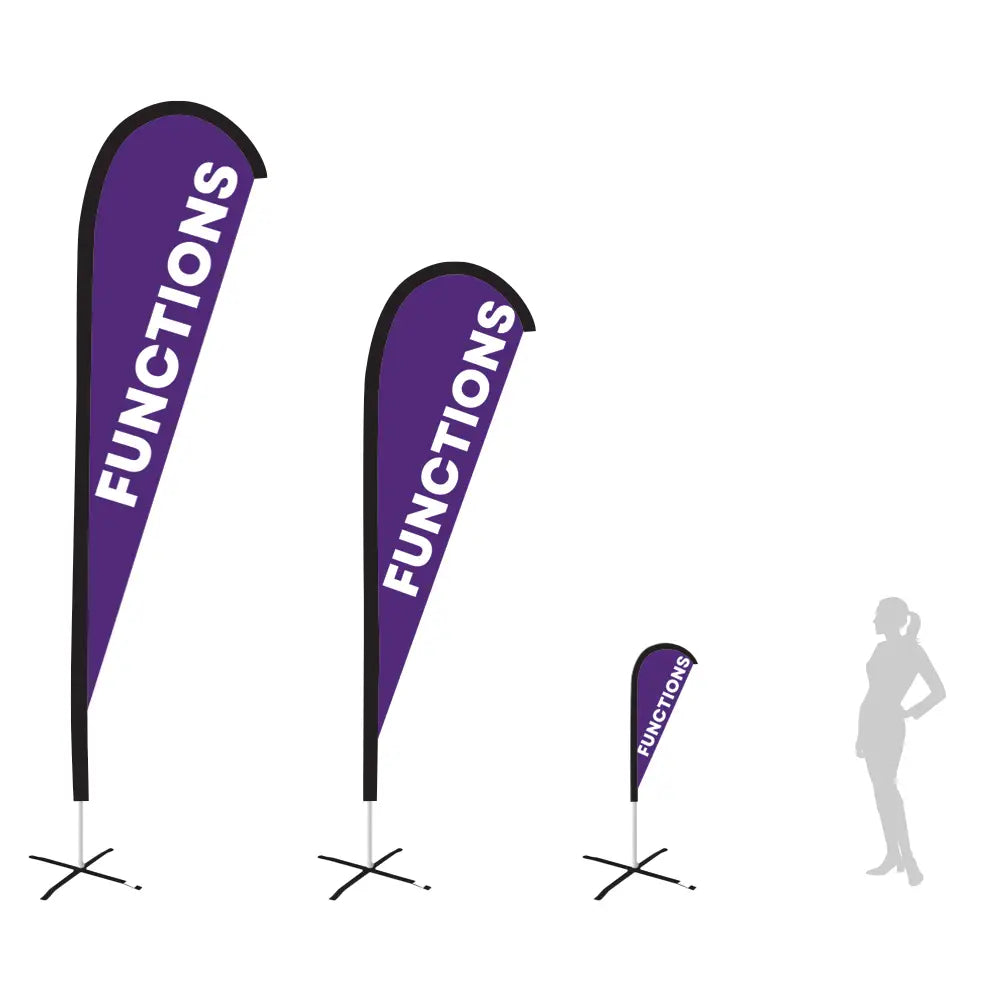 Functions Purple Teardrop Flag with Pole Set and Bag Included – Evan Evans