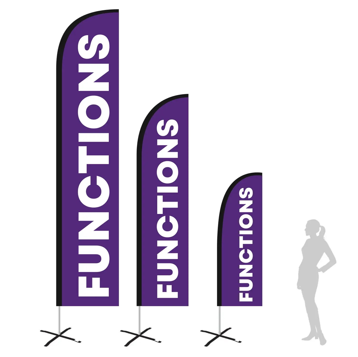 FUNCTIONS PURPLE feather flag