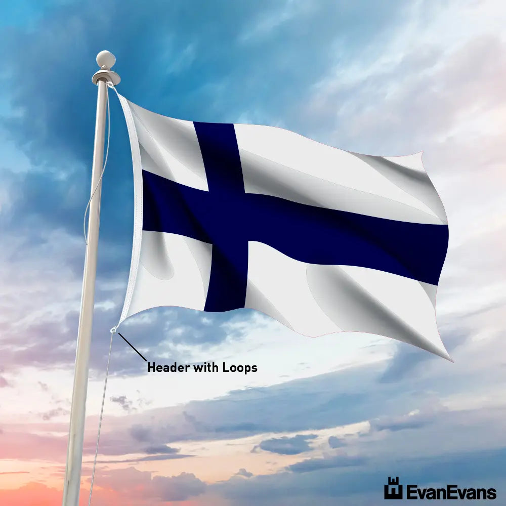 Finland flag header with loops