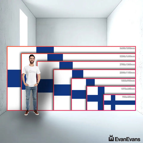 Finland flag size guide comparison