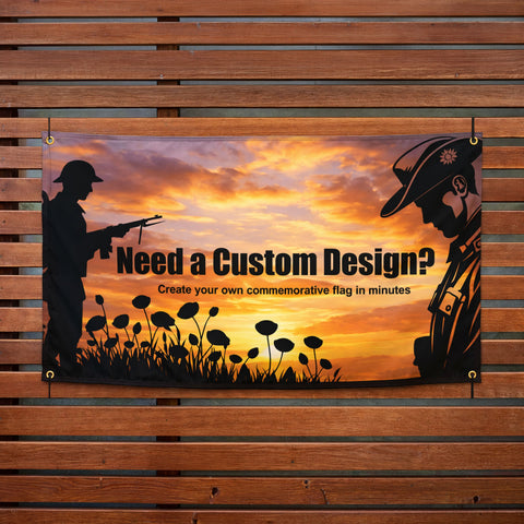 Custom ANZAC Flag – Soldier Sunset Design (Editable 1800x900)