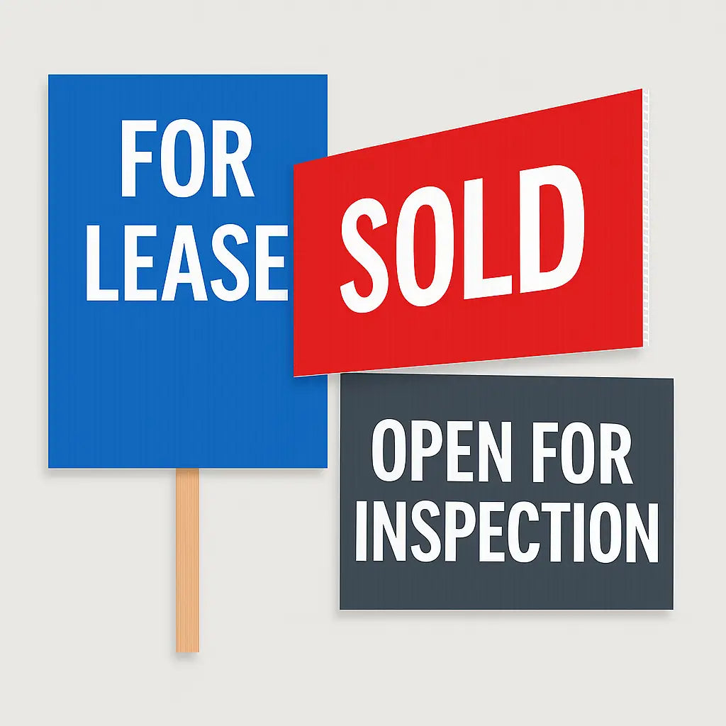 For Lease Sold Open For Insoection Corflute