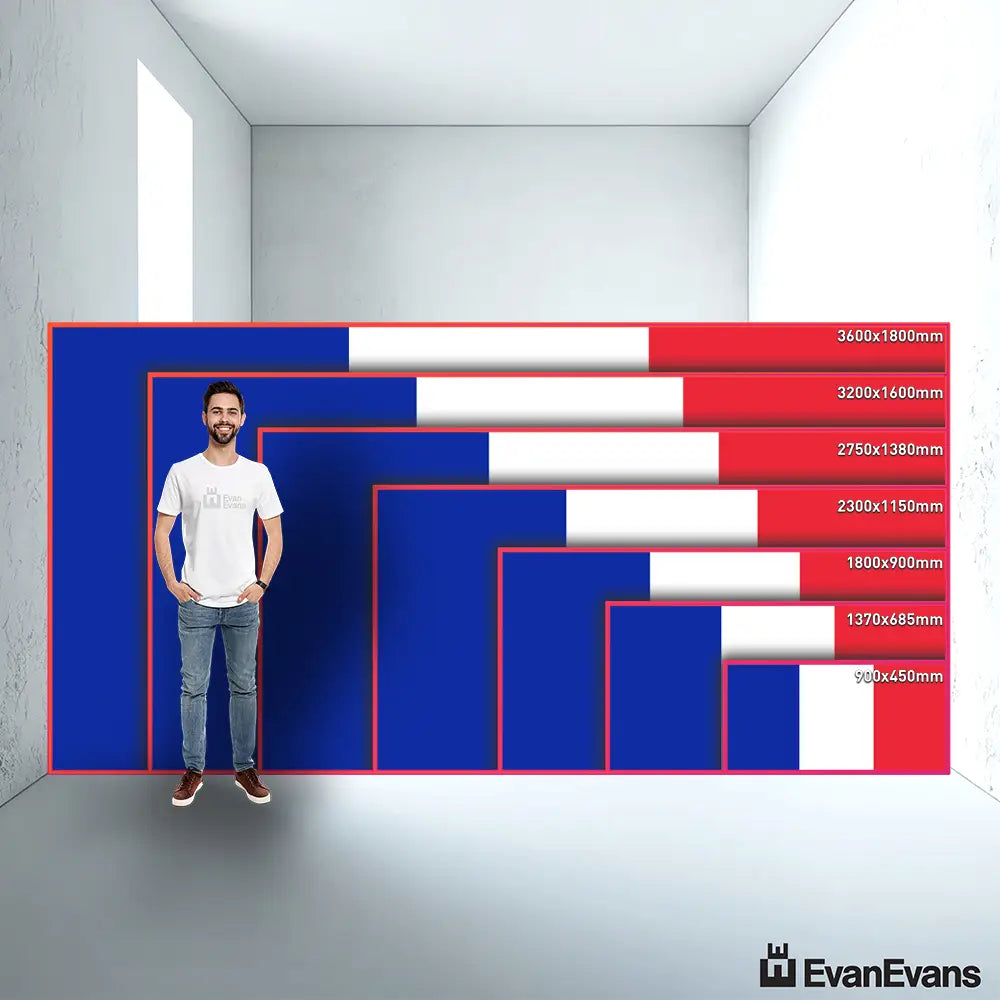 France flag size guide comparison