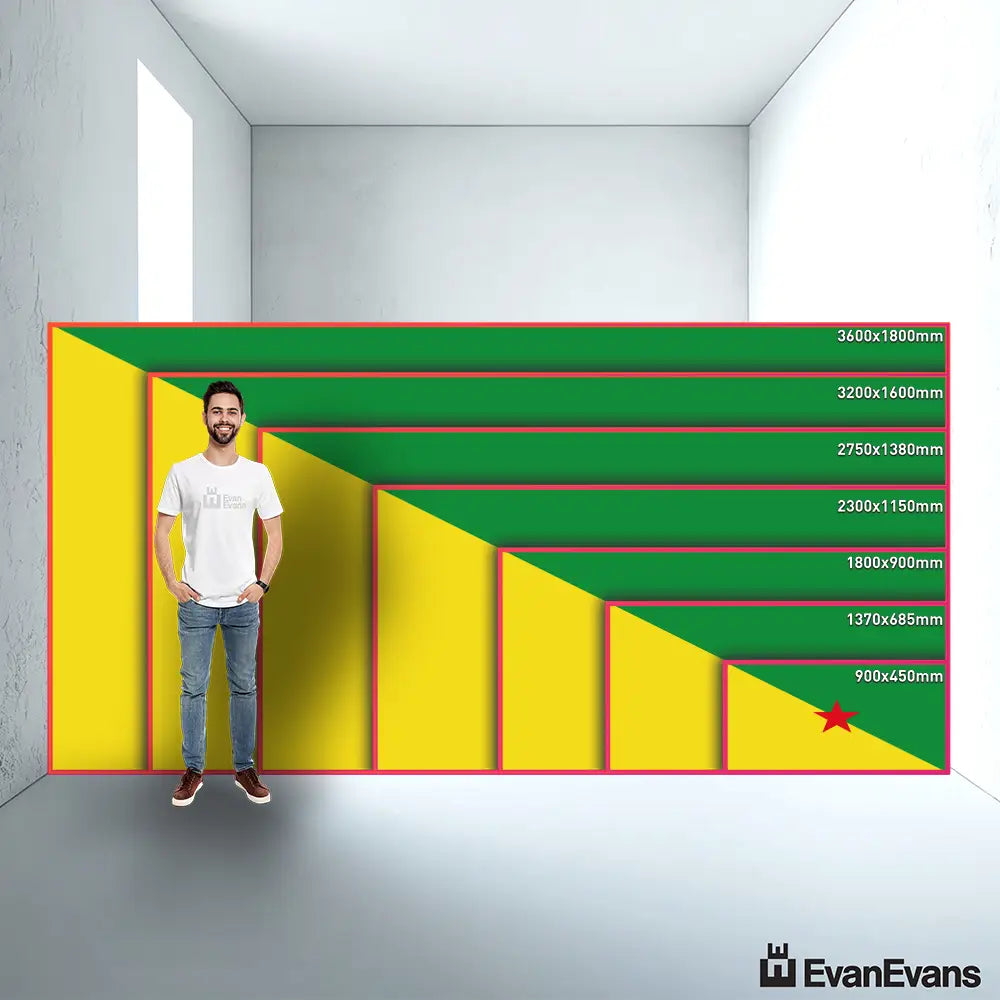 French Guiana flag size guide comparison