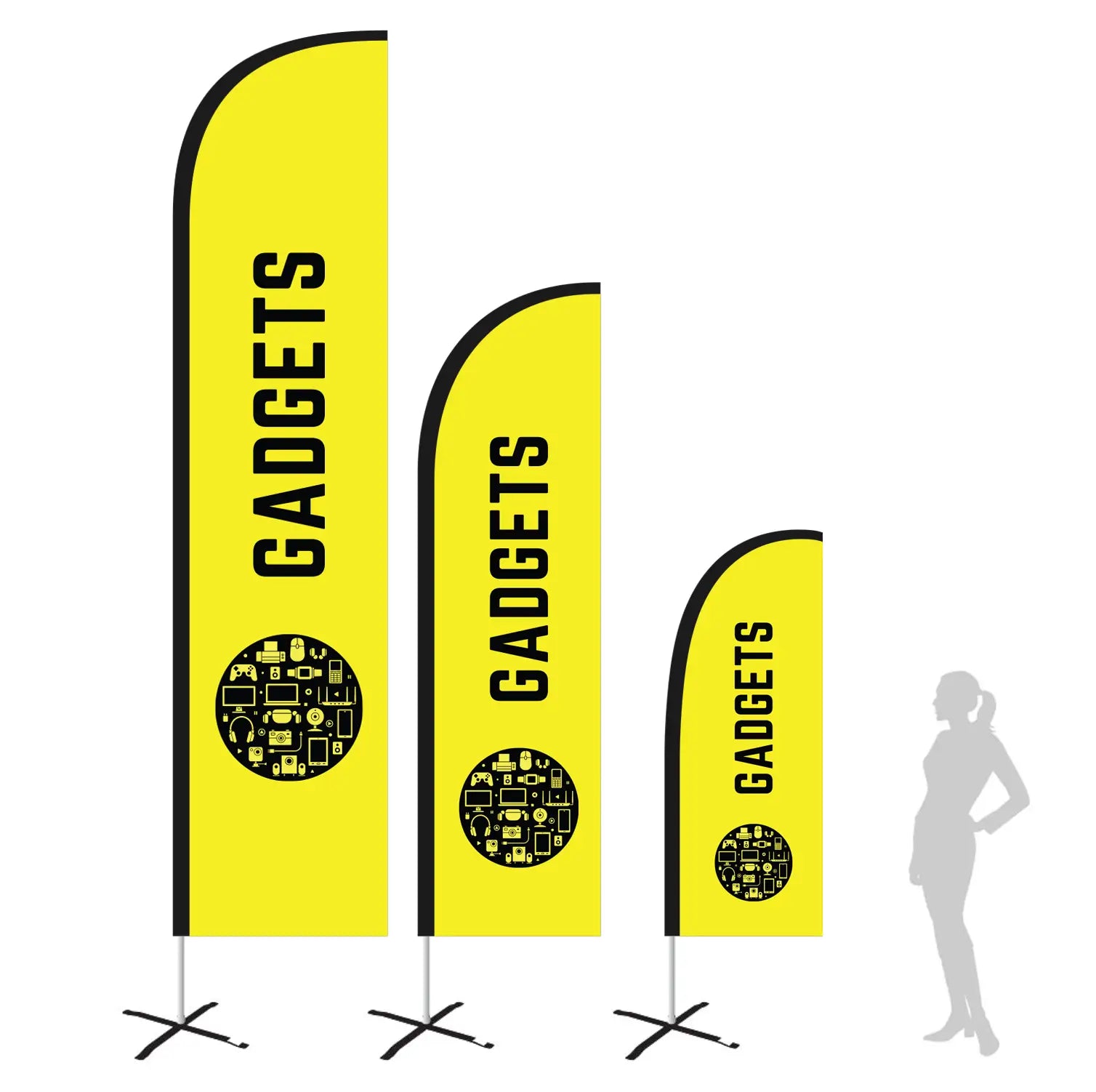 GADGETS YELLOW Feather Flag