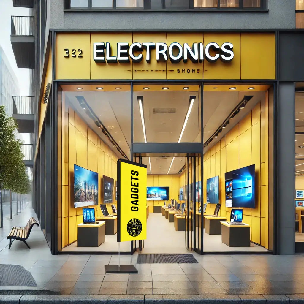 GADGETS YELLOW Rectangle Flag for Electronic Stores