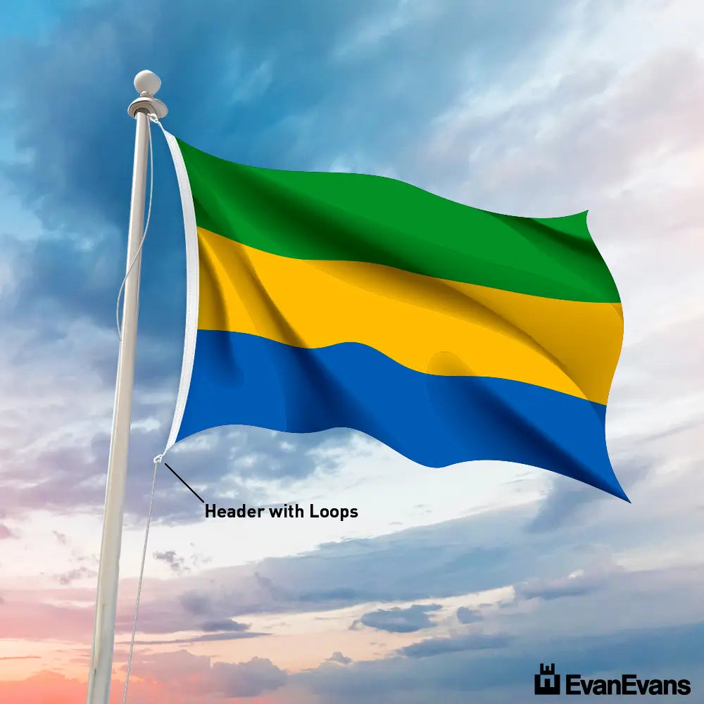 Gabon flag header with loops