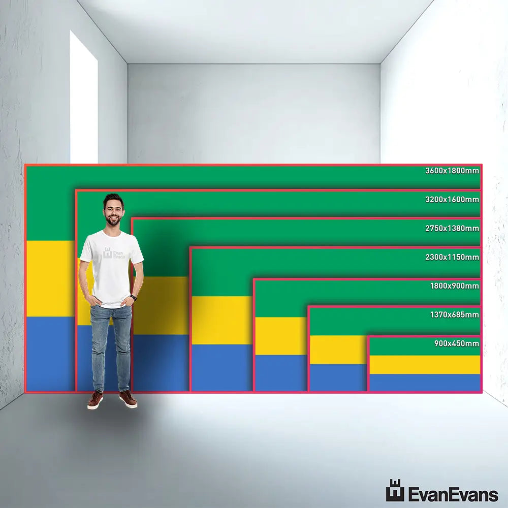 Gabon flag size guide comparison