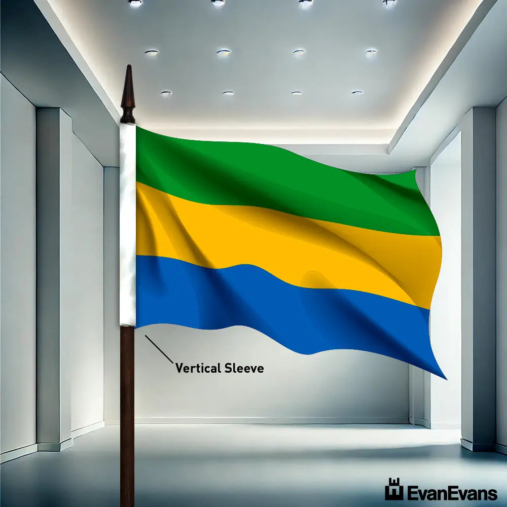 Gabon flag vertical sleeve