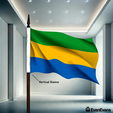 Gabon flag vertical sleeve