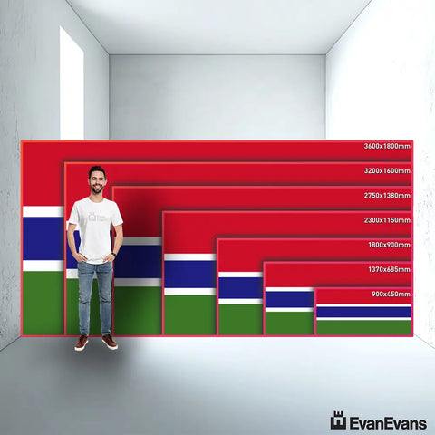Gambia flag size guide comparison
