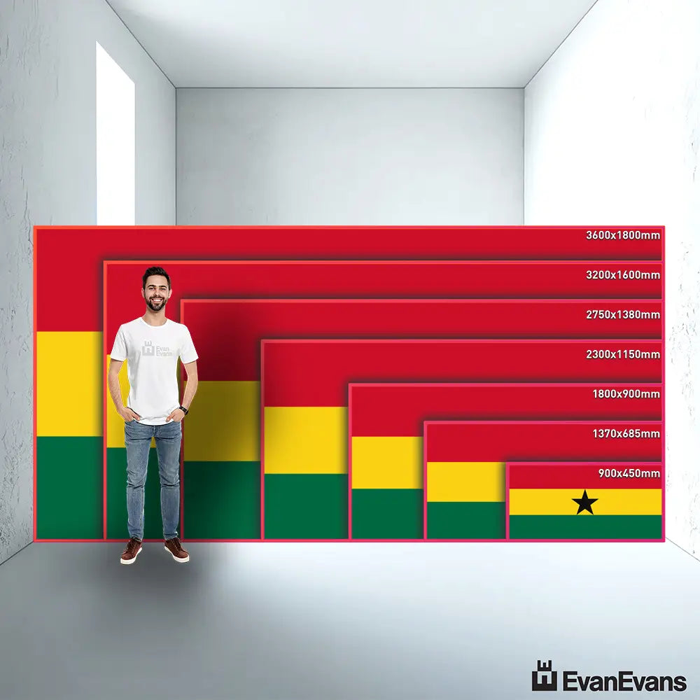 Ghana flag size guide comparison