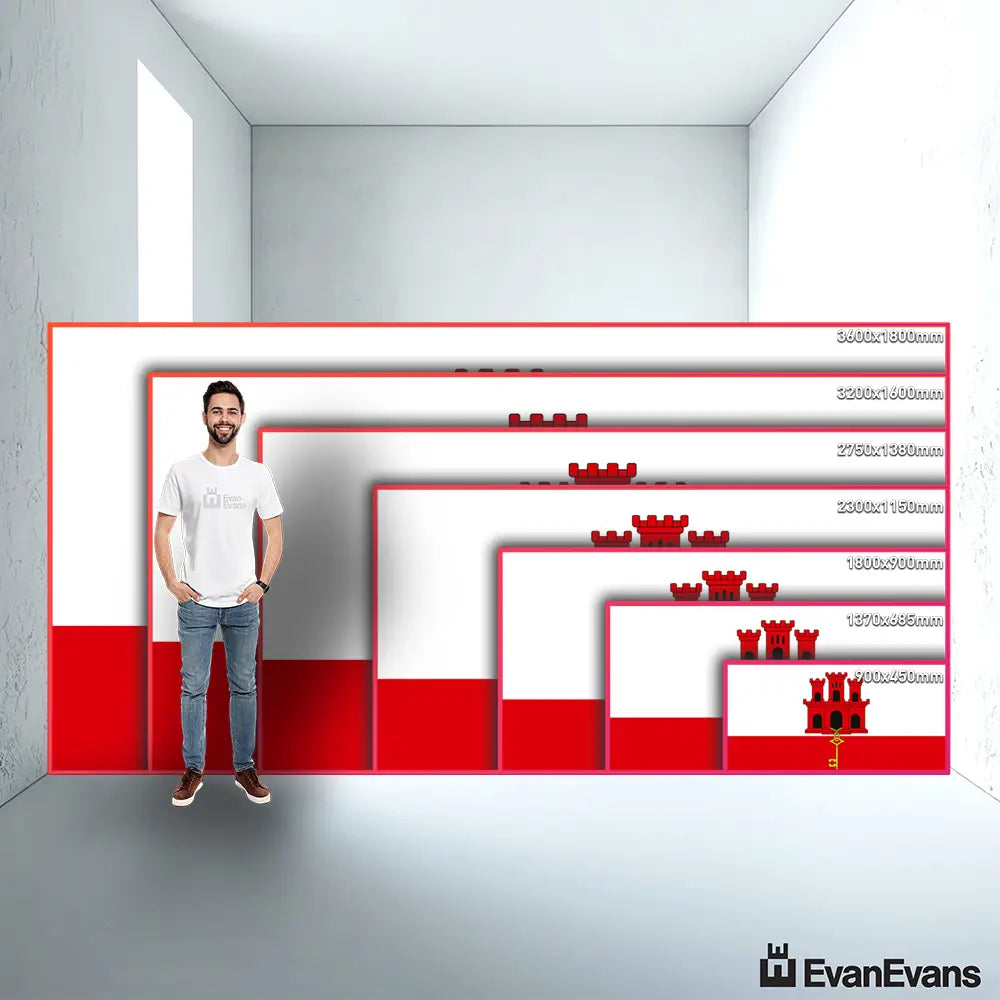 Gibraltar flag size guide comparison