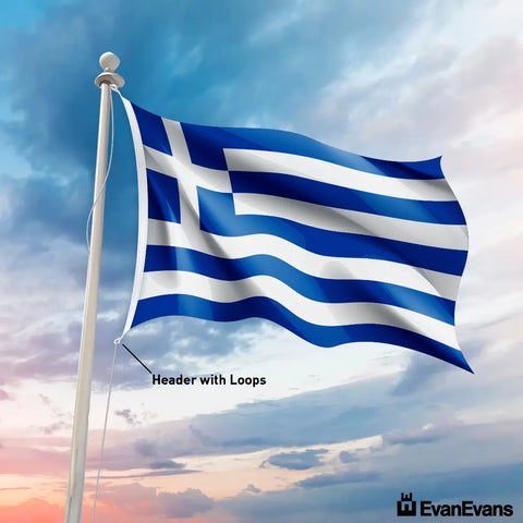 Greece flag header with loops