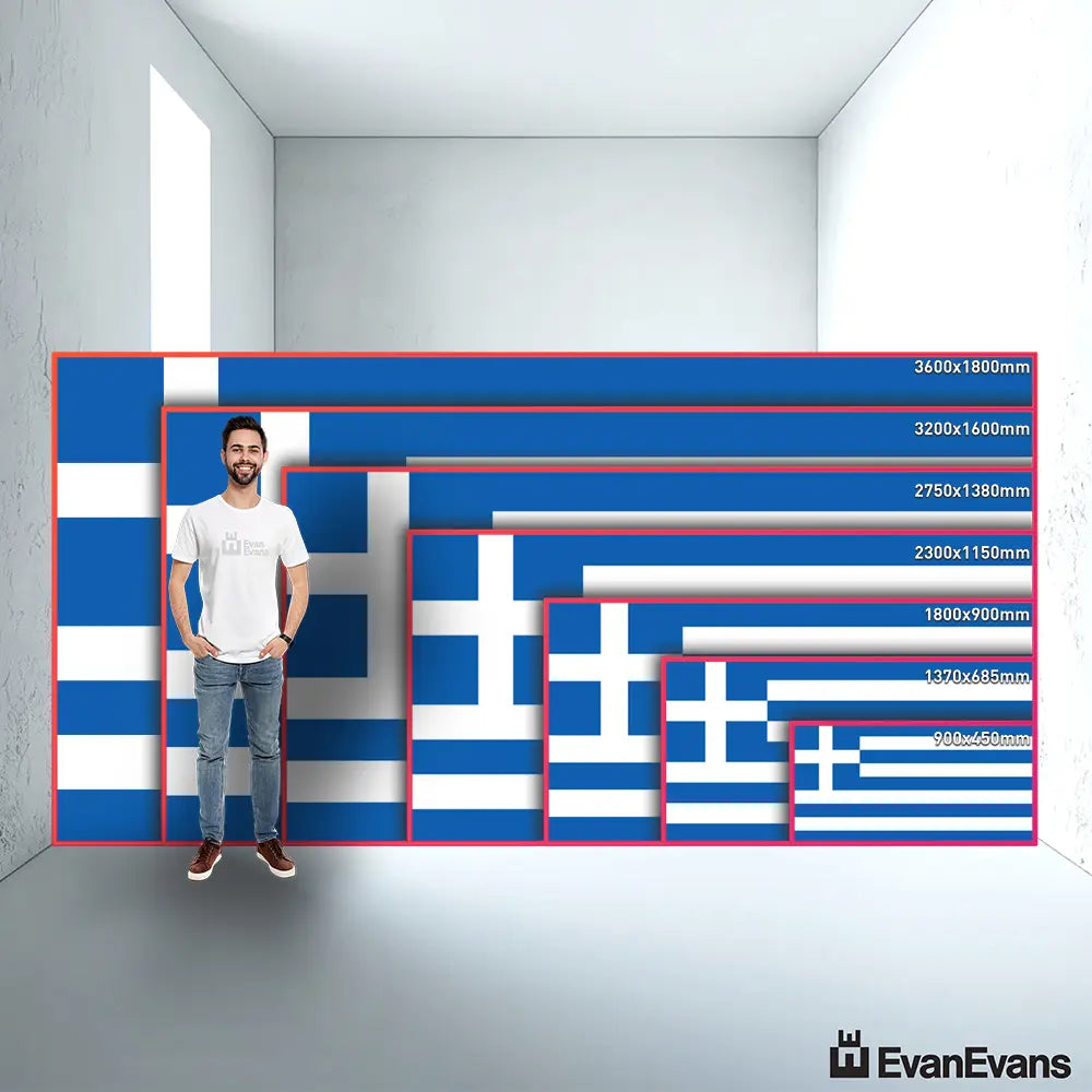 Greece flag size guide comparison