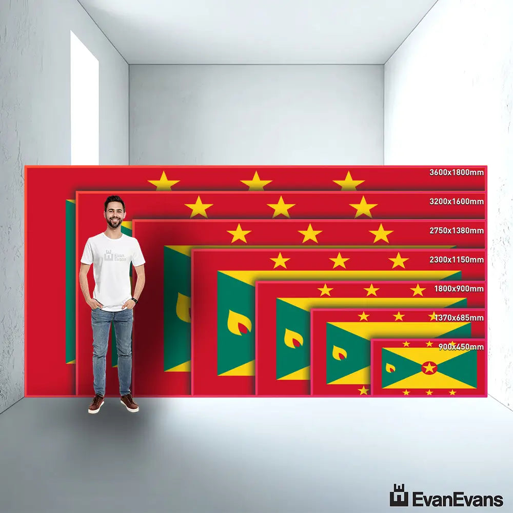 Grenada flag size guide comparison