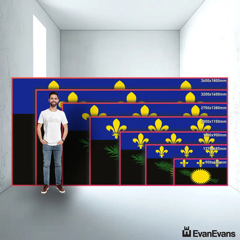 Guadeloupe flag size guide comparison