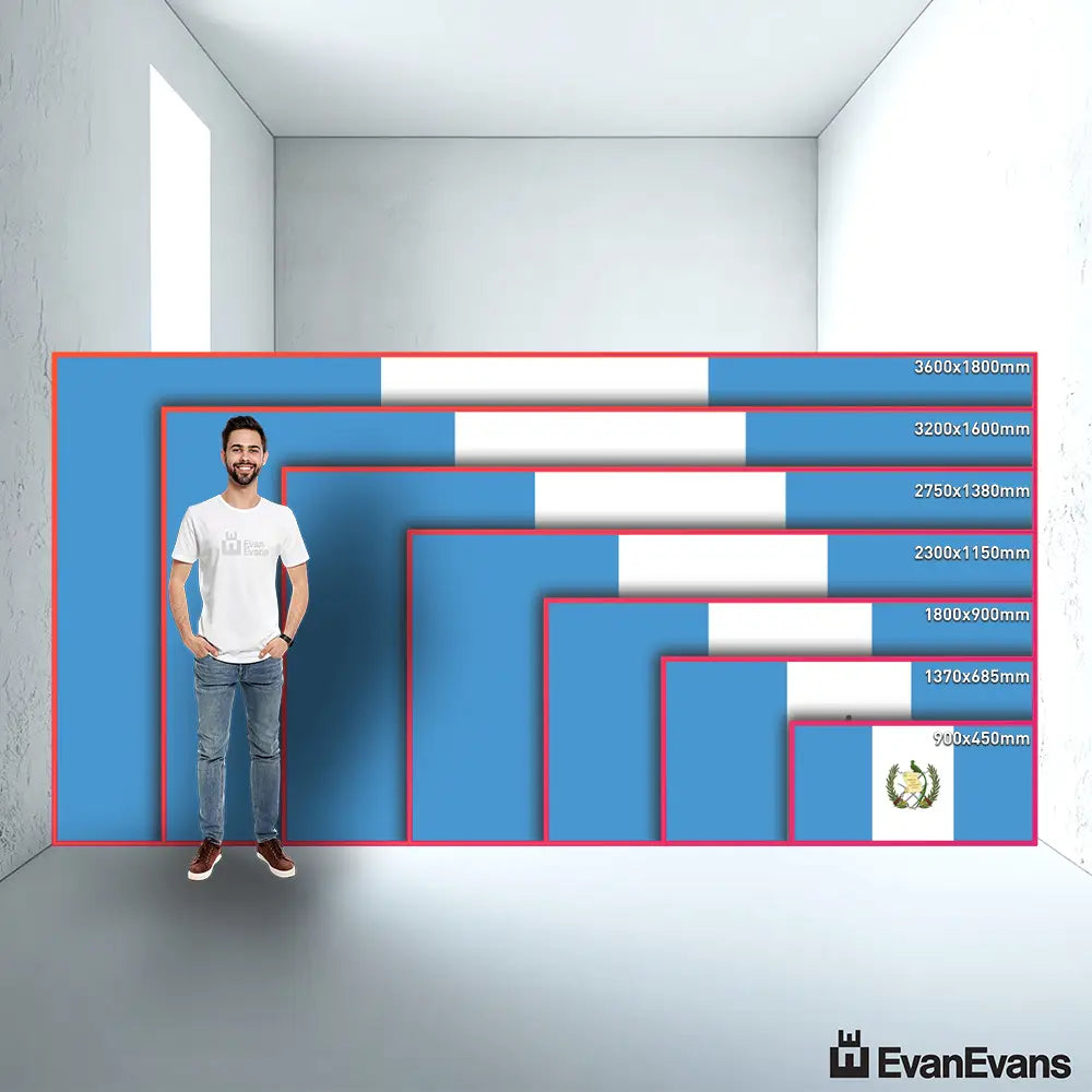 Guatemala flag size guide comparison