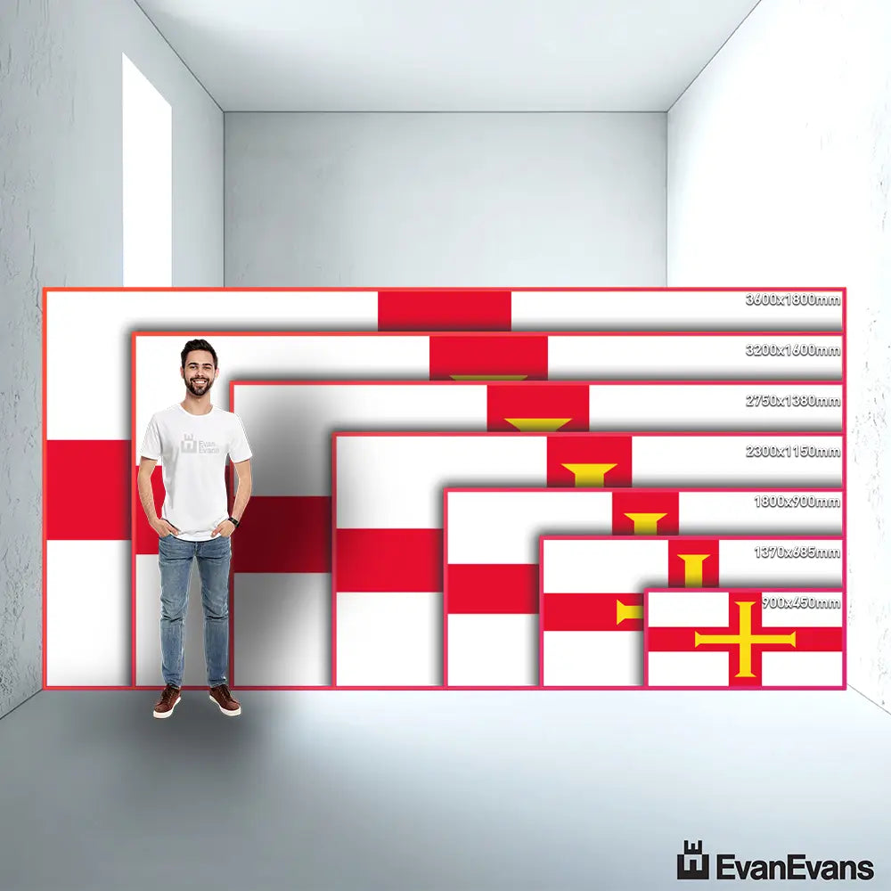 Guernsey flag size guide comparison