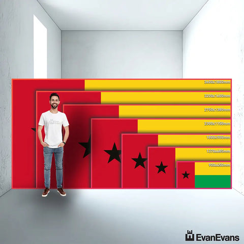 Guinea Bissau flag size guide comparison