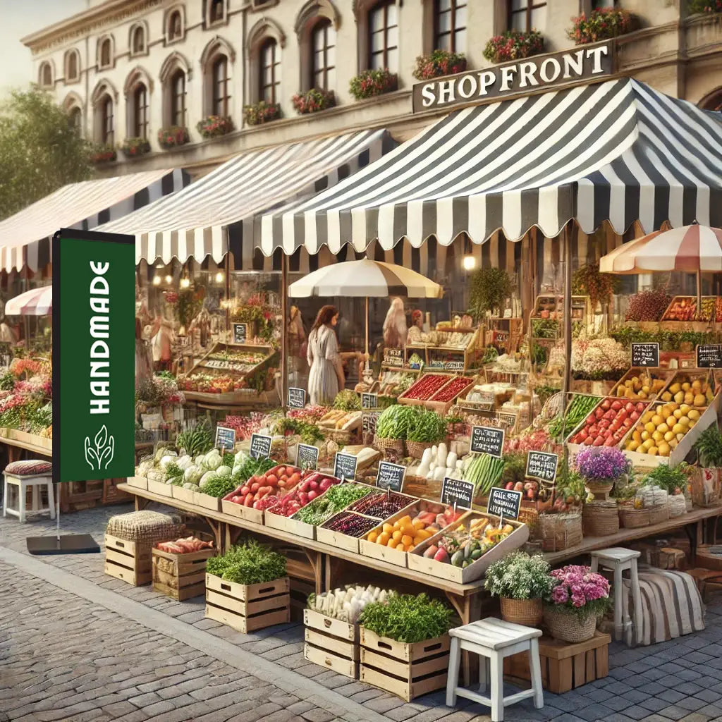 HANDMADE LEAFY GREEN RECTANGLE flag MARKET