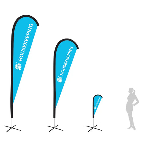 HOUSEKEEPING BLUE Teardrop Flag