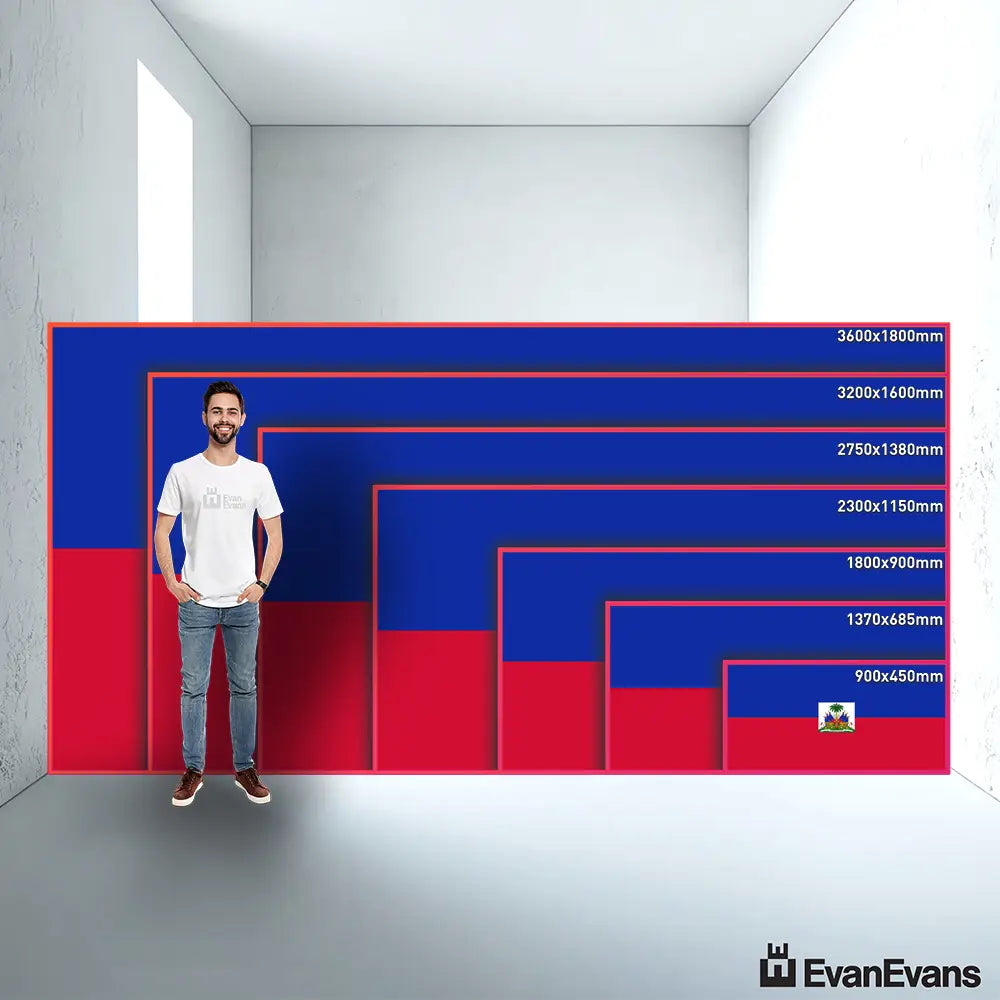 Haiti flag size guide comparison