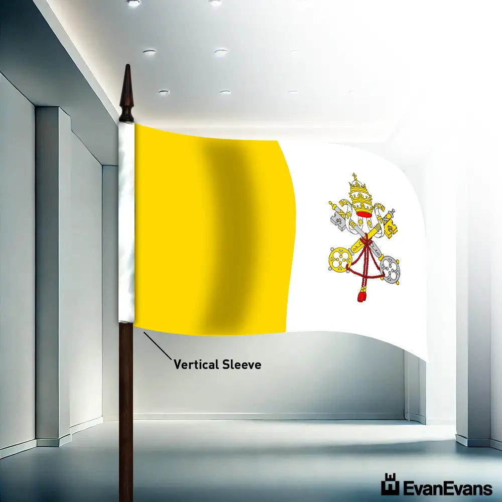 Holy See flag vertical sleeve