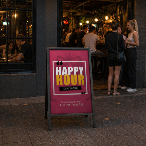 Hospitality A-Frame Sign - Happy Hour