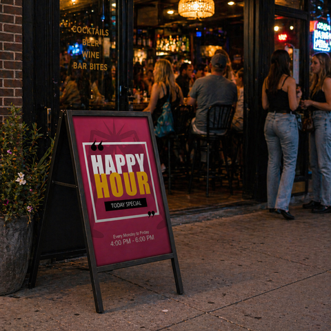 Hospitality A-Frame Sign - Happy Hour