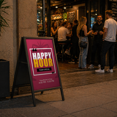 Hospitality A-Frame Sign - Happy Hour