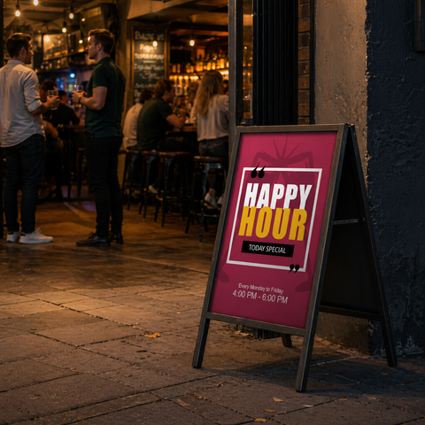 Hospitality A-Frame Sign - Happy Hour