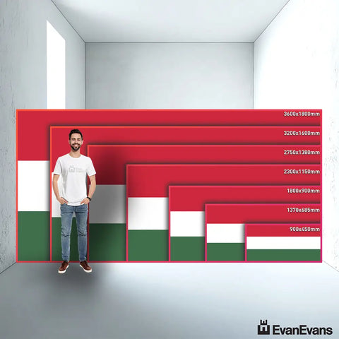 Hungary flag size guide comparison