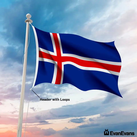 Iceland flag header with loops