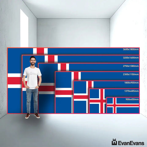 Iceland flag size guide comparison