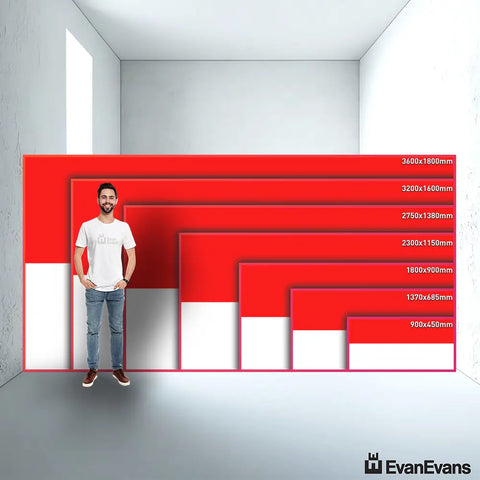 Indonesia flag size guide comparison