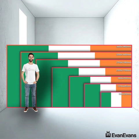 Ireland flag size guide comparison