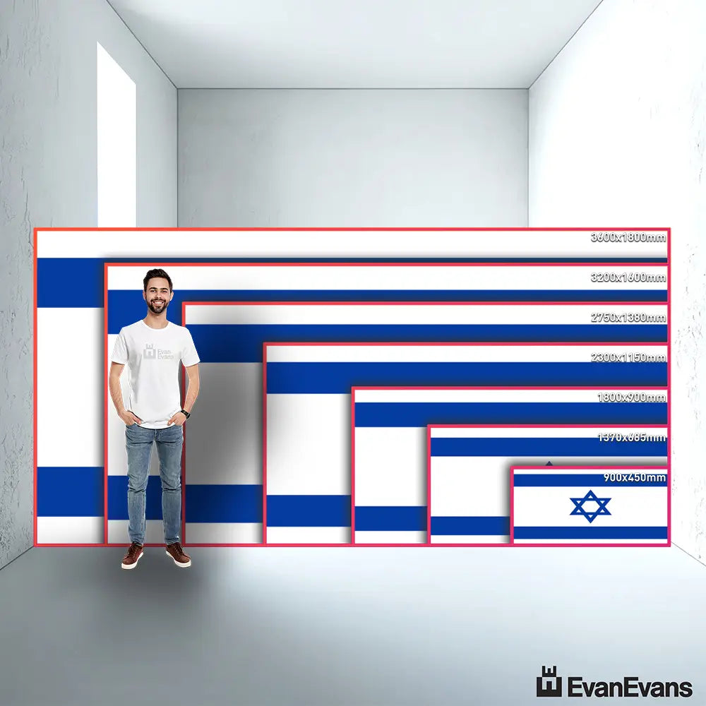 Israel flag size guide comparison