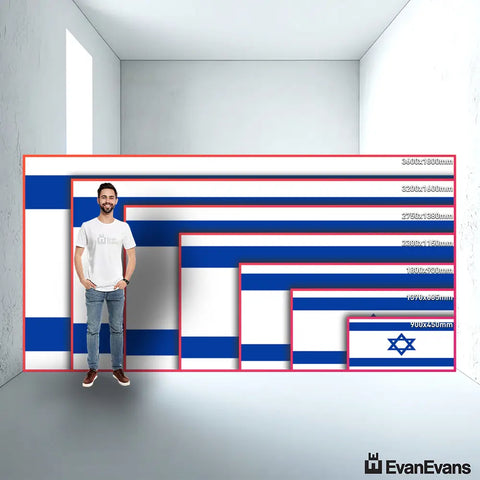 Israel flag size guide comparison